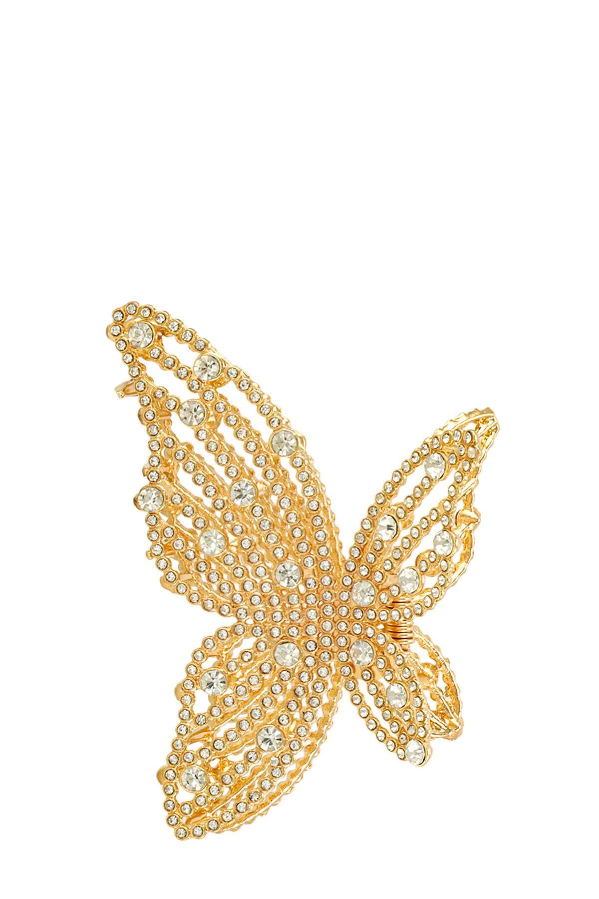 METAL AND RHINESTONE BUTTERFLY SHAPE HAIR CLIP