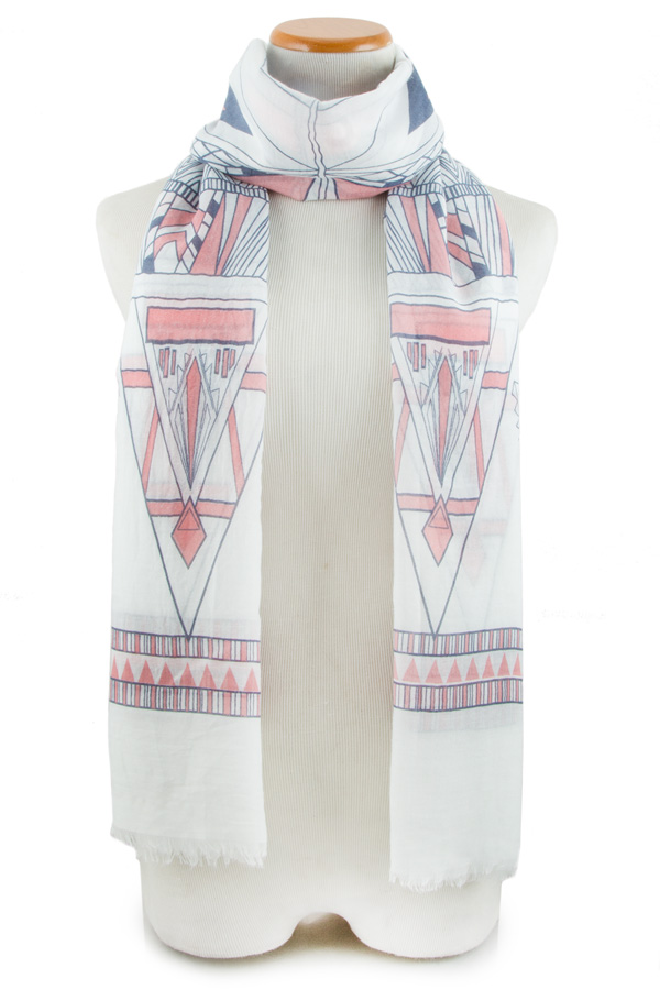 Abstract Design Print Woven Scarf