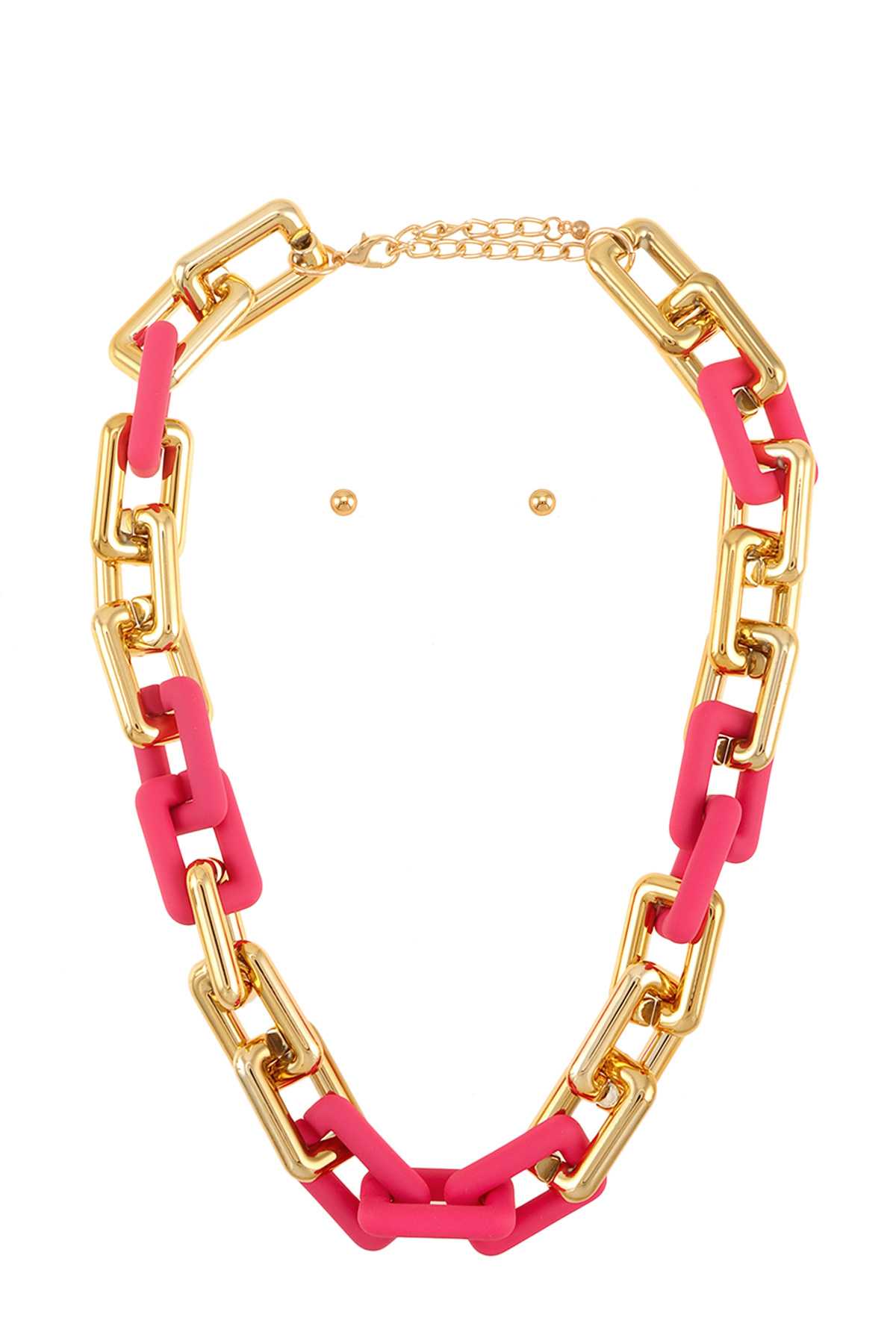Colorful Acrylic Linked Necklace Set