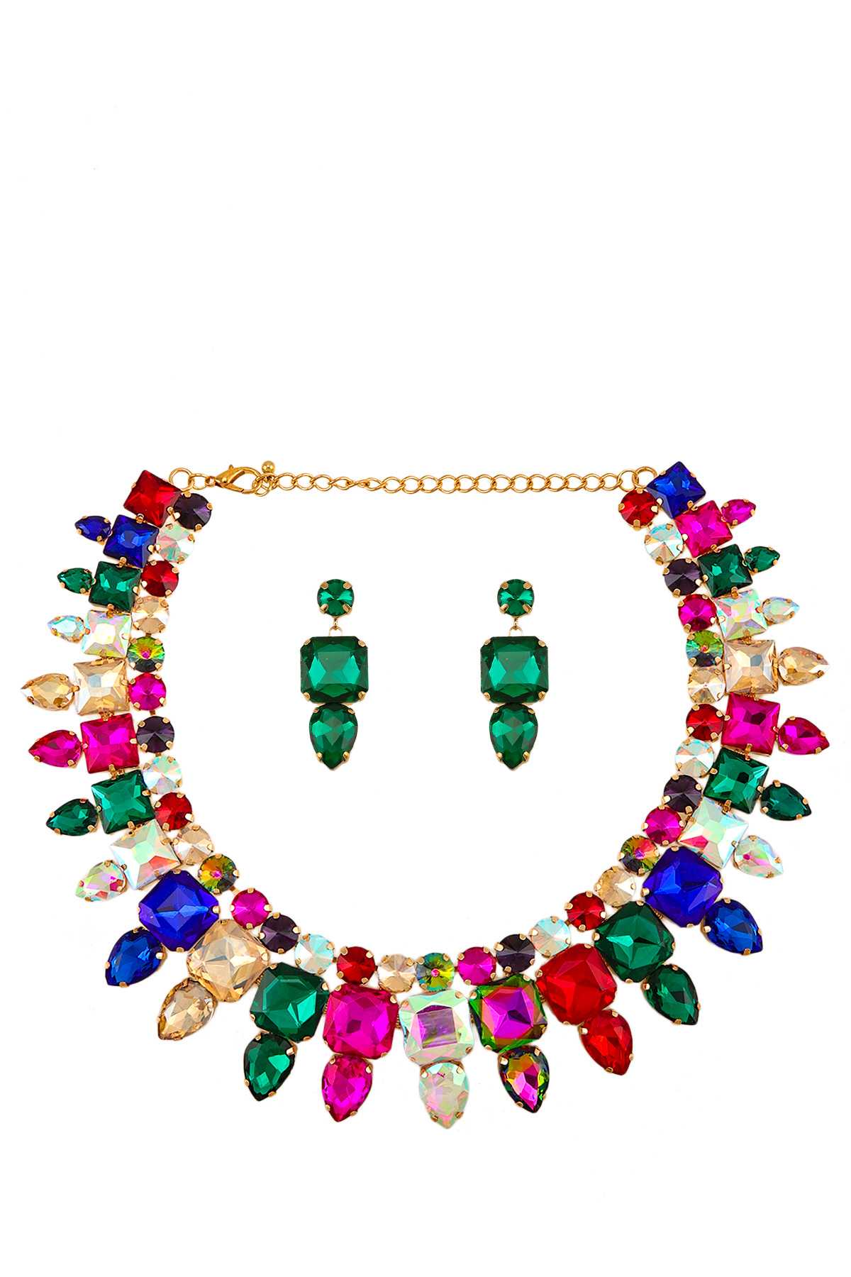 Multi Crystal Statement Necklace