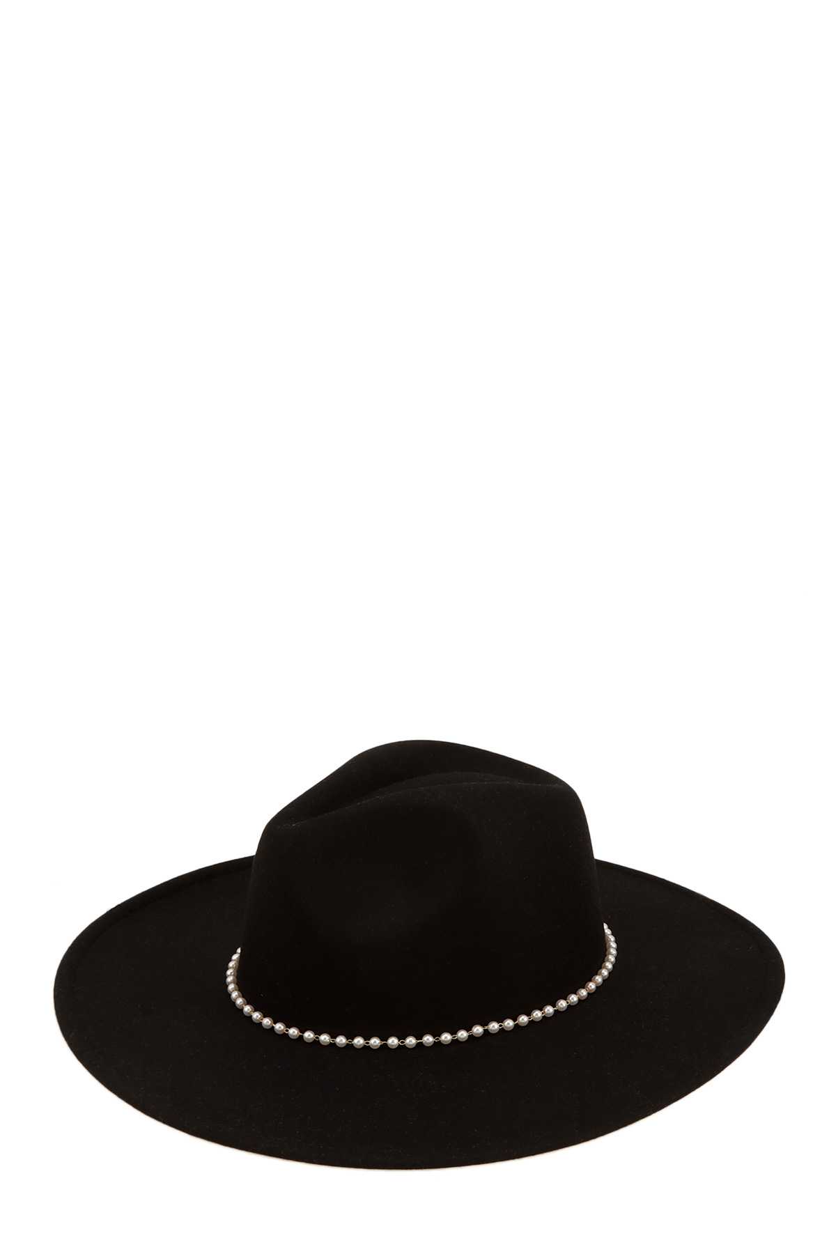 Pearl Strap Decorated Fedora Hat
