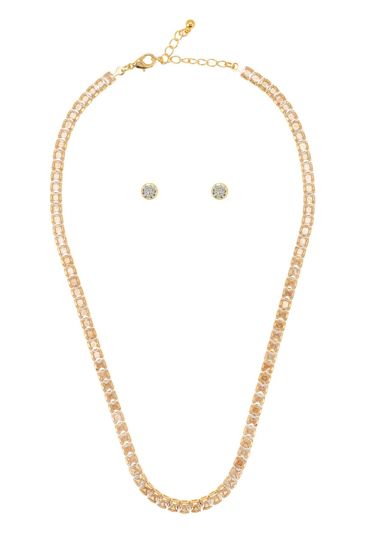 Cubic Zirconia Linked Necklace