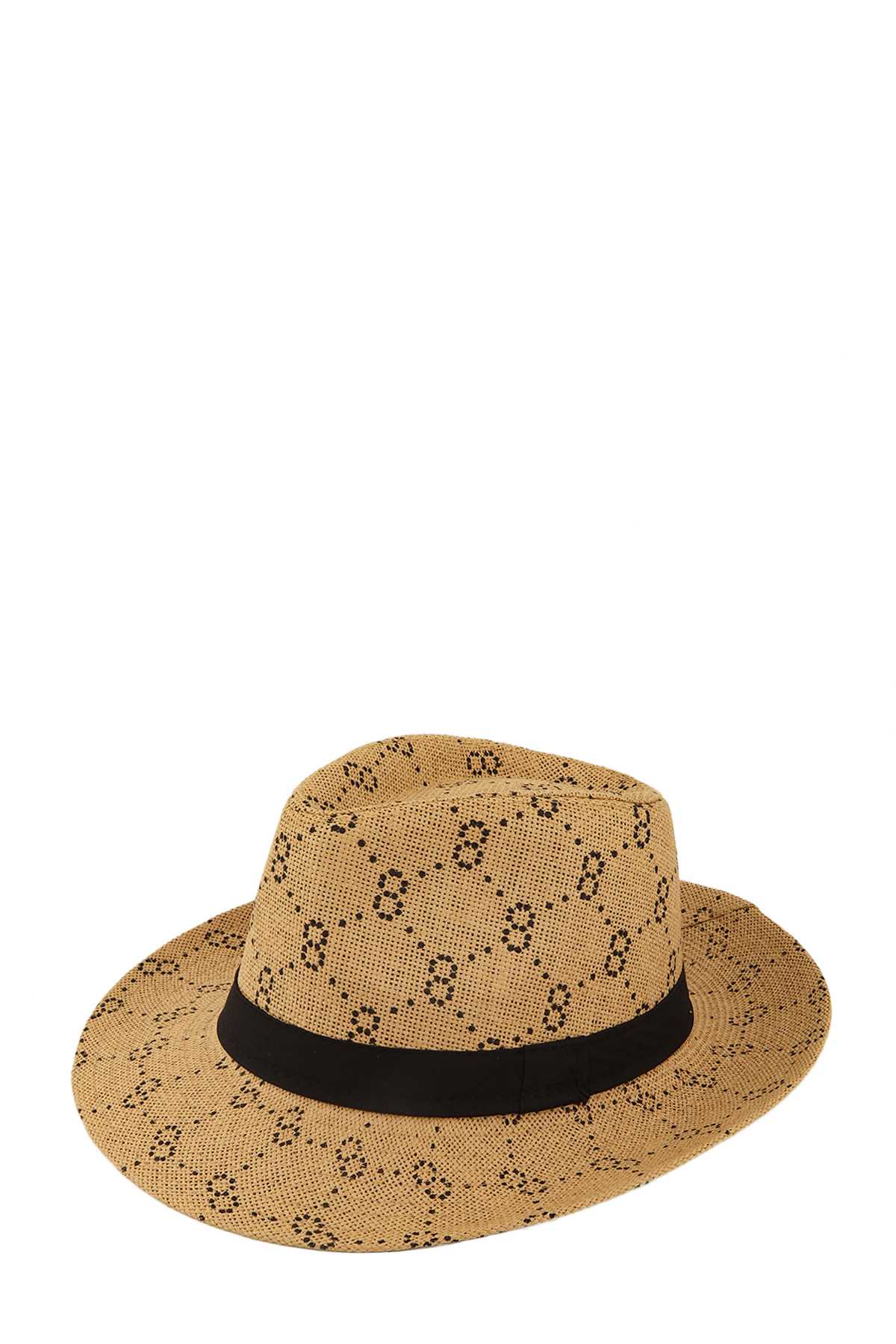 Double O and Black Band Fedora Straw Hat