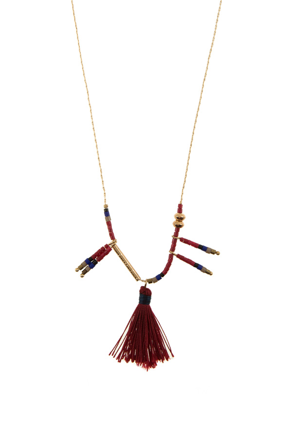 Beads with tassel long necklace
