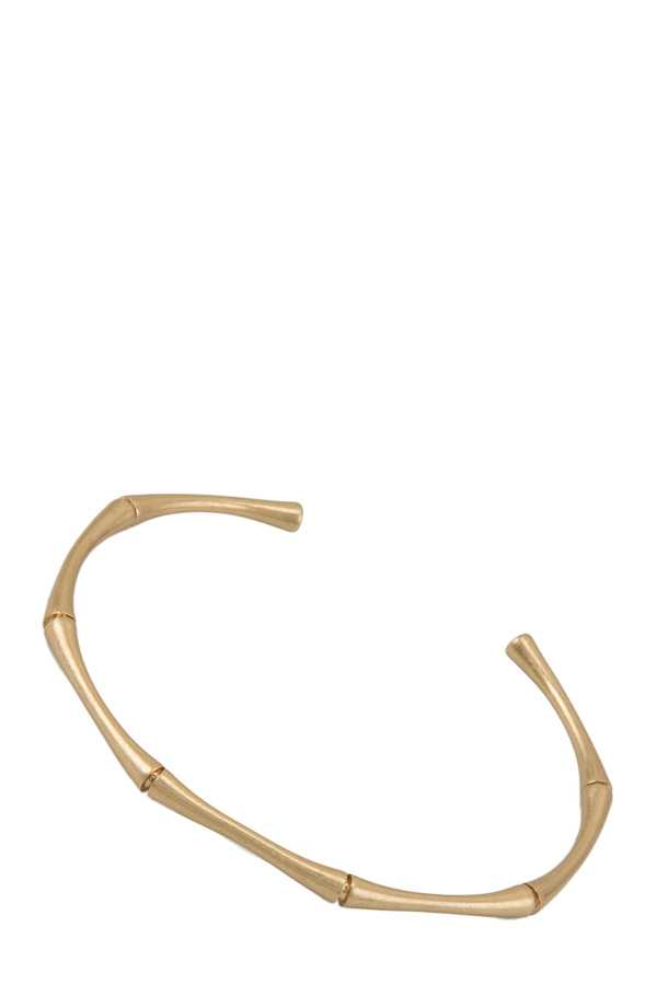 Bamboo Style Metal Cuff Bracelet