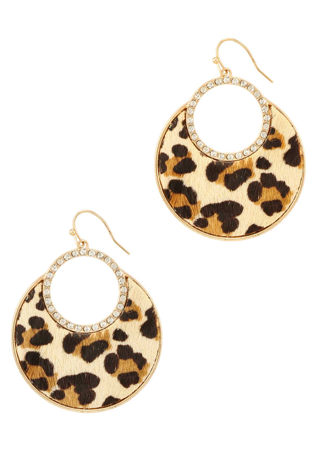 Round Leopard with Circle Fishhook Earring