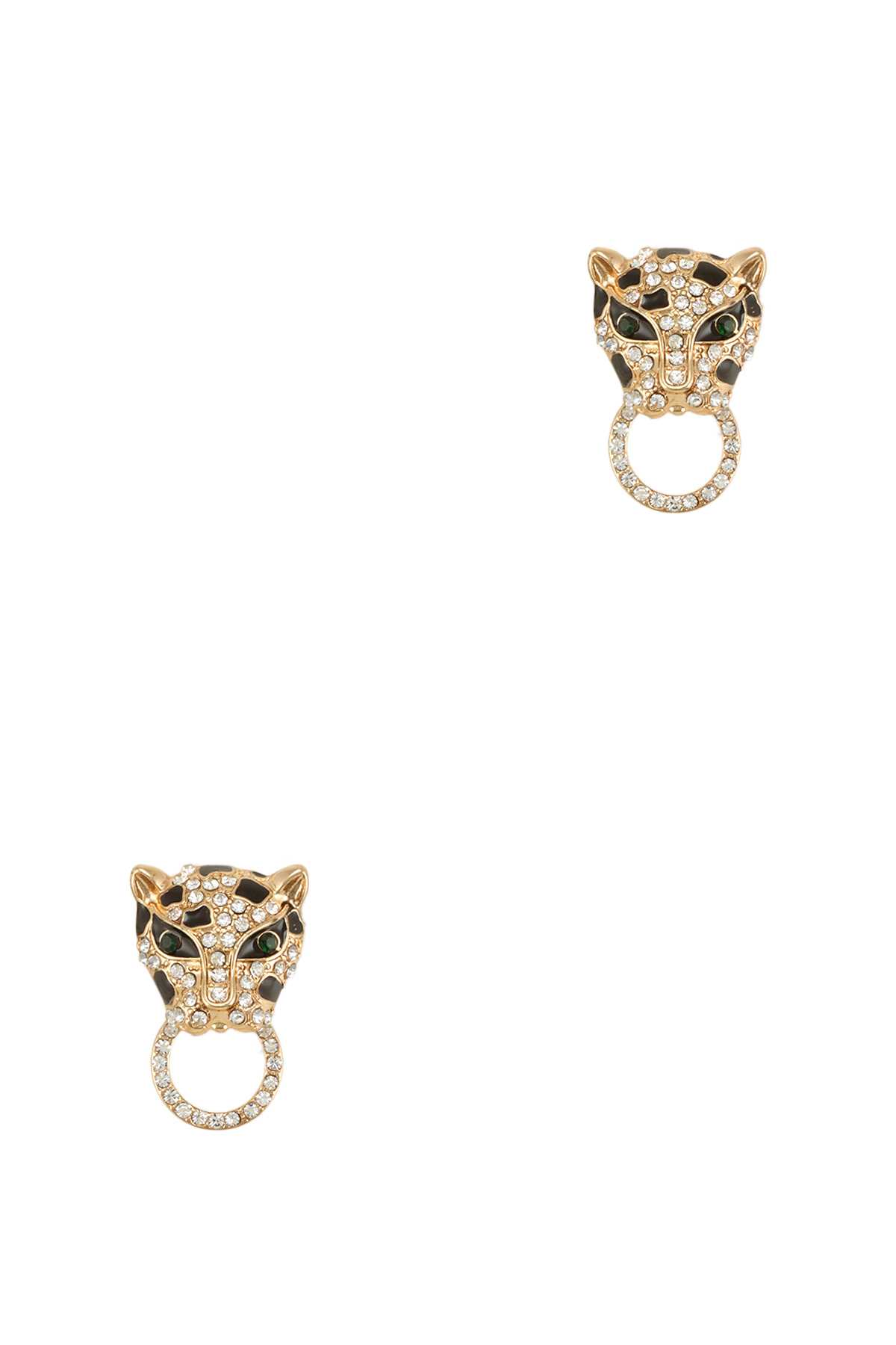 Leopard with Hoop Stud Earring