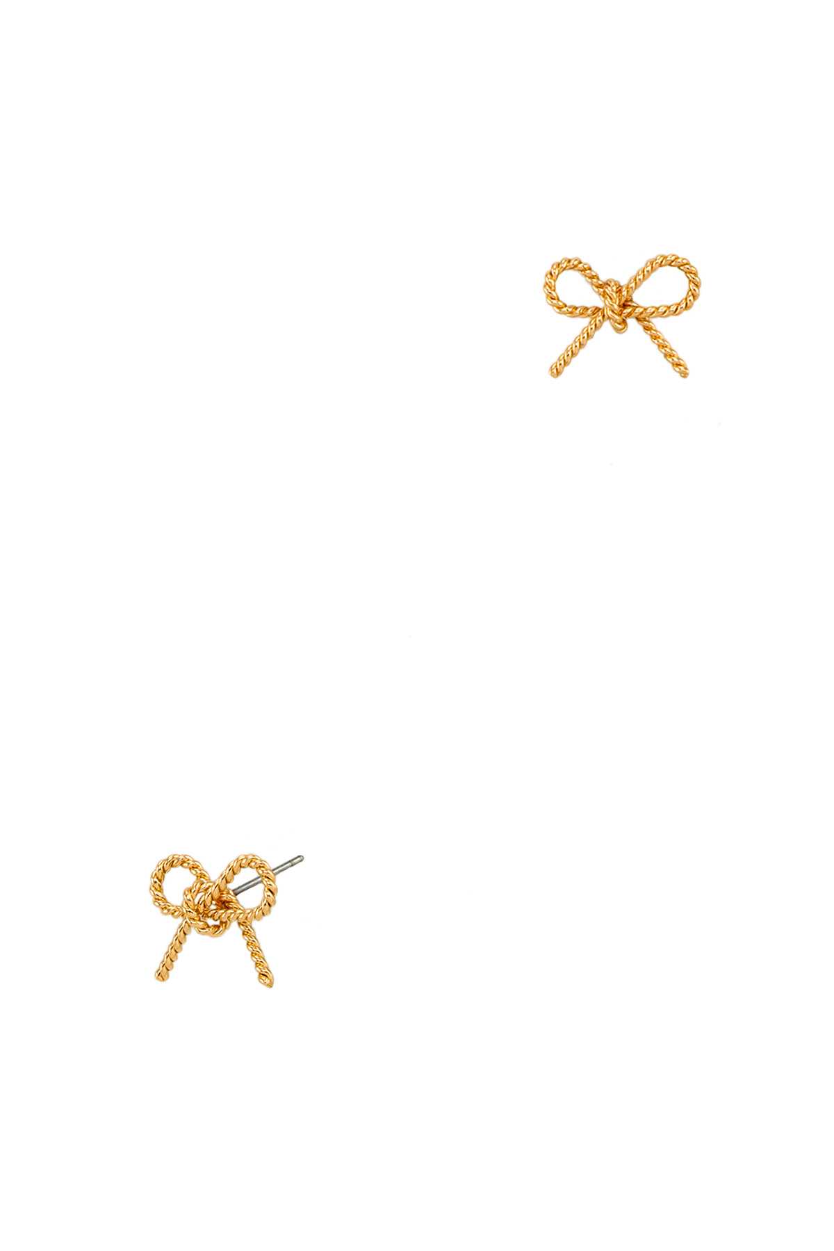 Metal Ribbon Knot Stub Earring