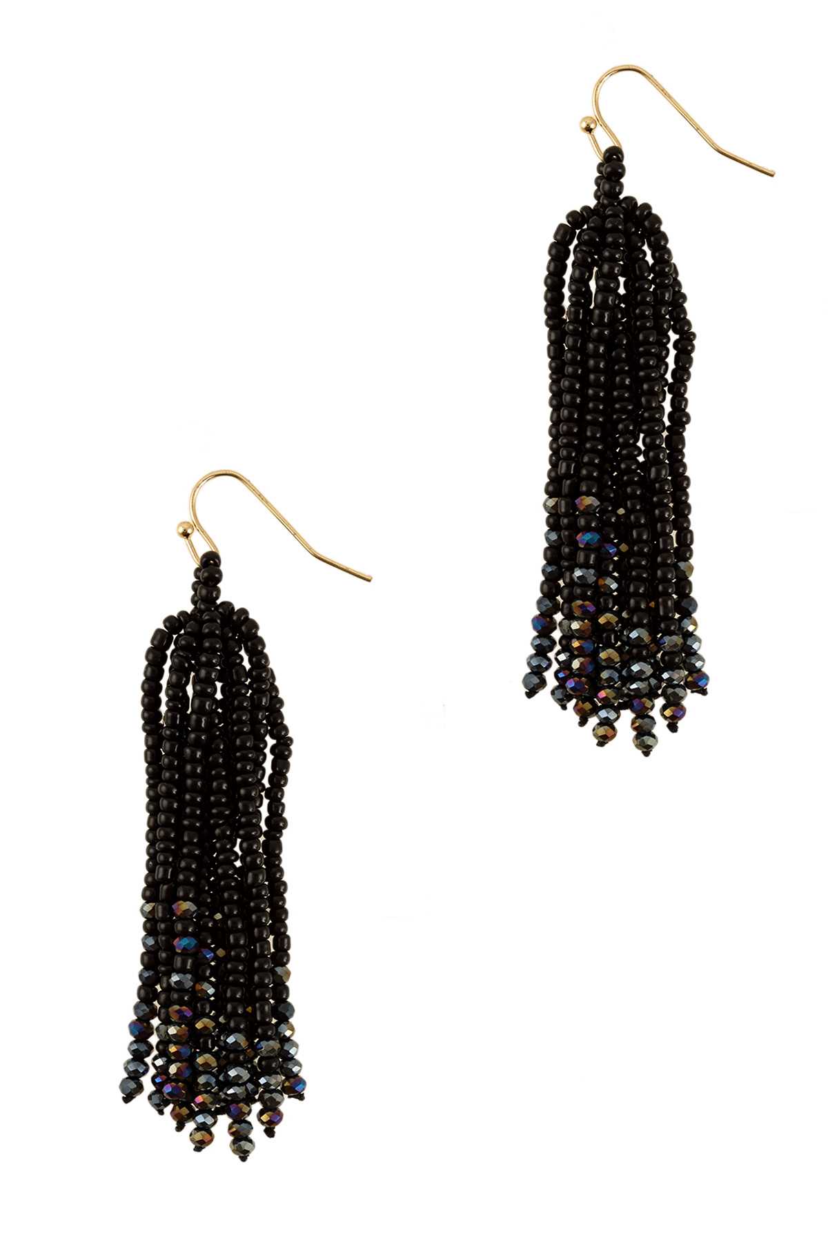 Seed Beads and Glass Point Tassel Earring