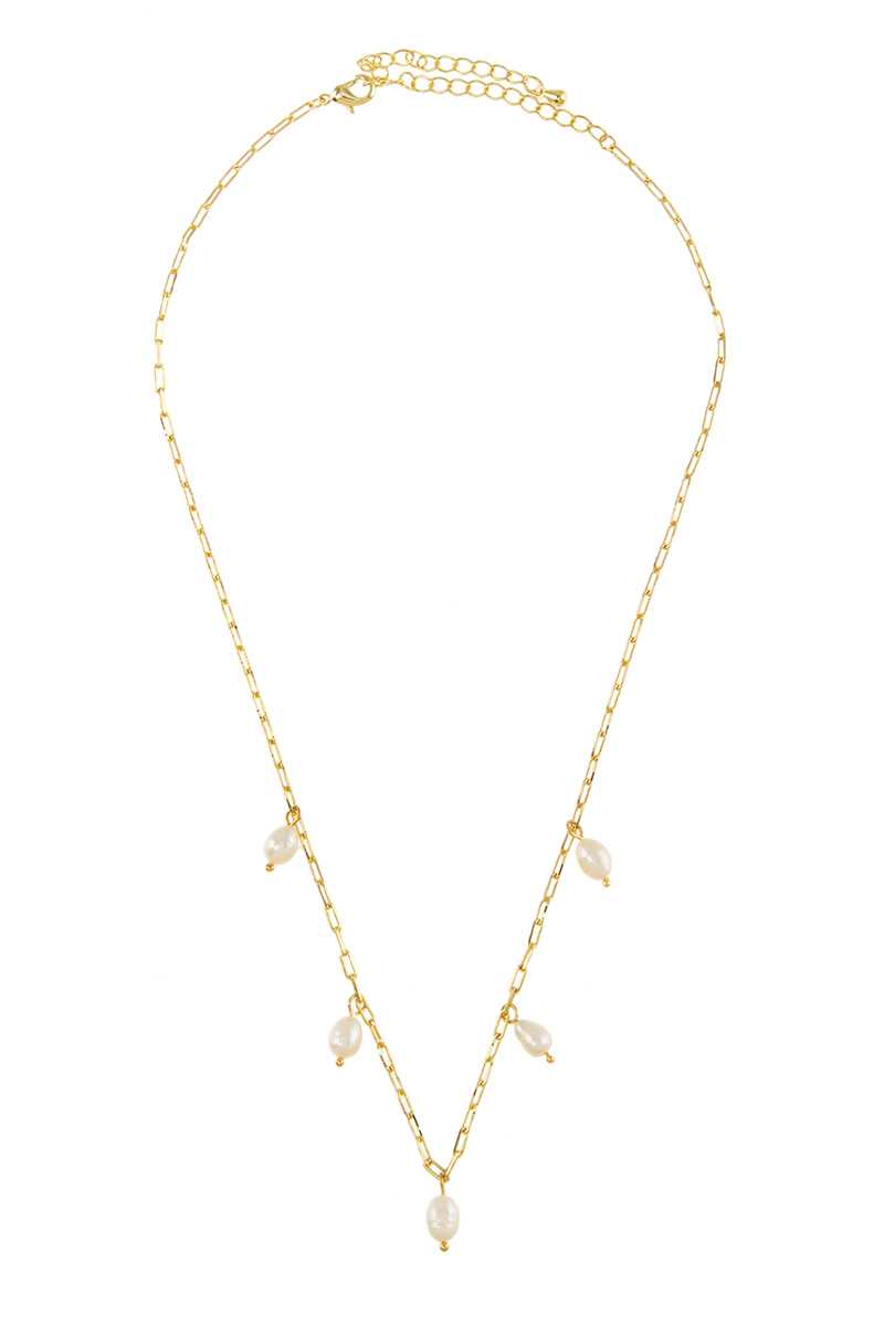 5 Baby Pearl Thin Chain Necklace