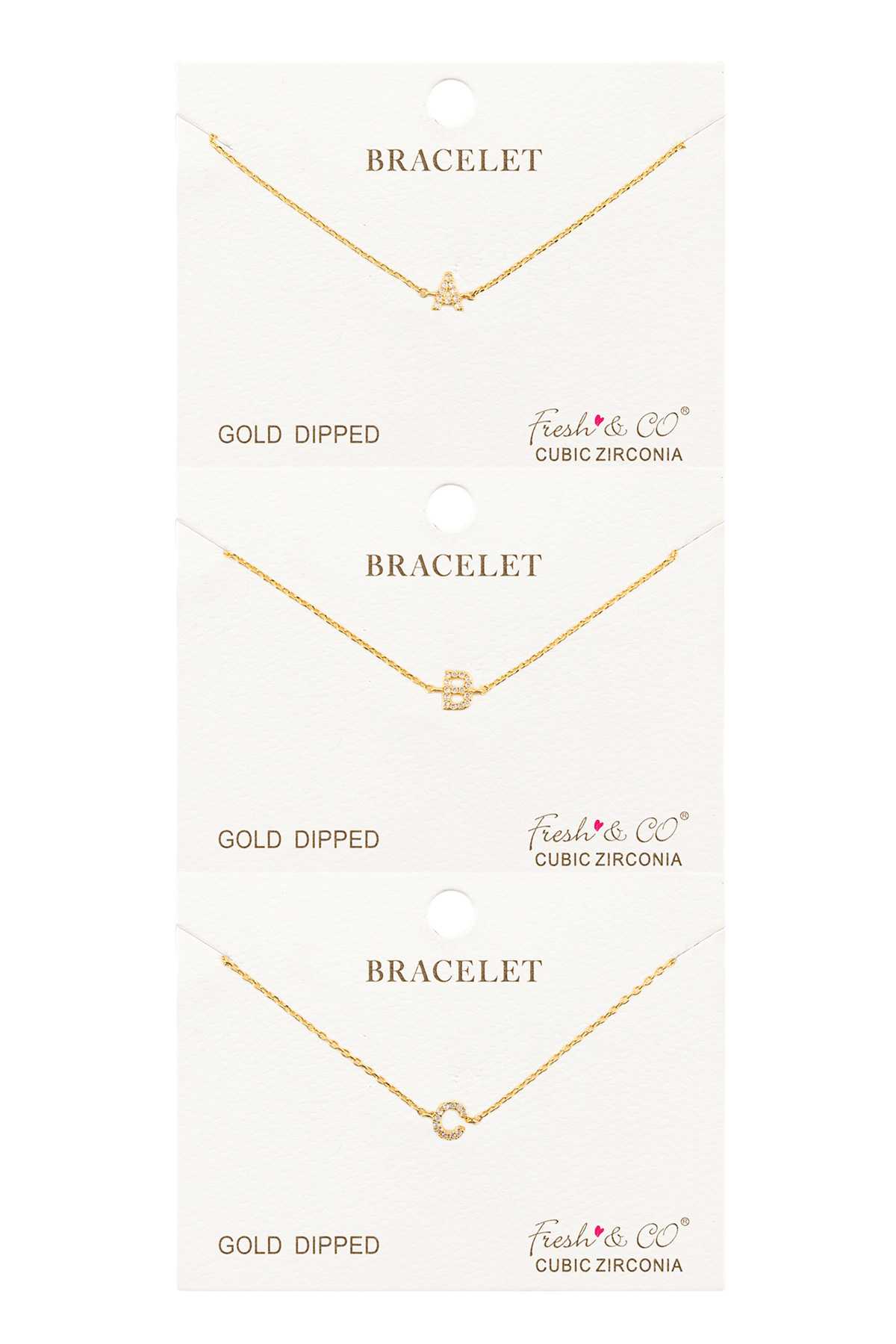 Gold Dipped Alphabet Initial Charm Bracelet