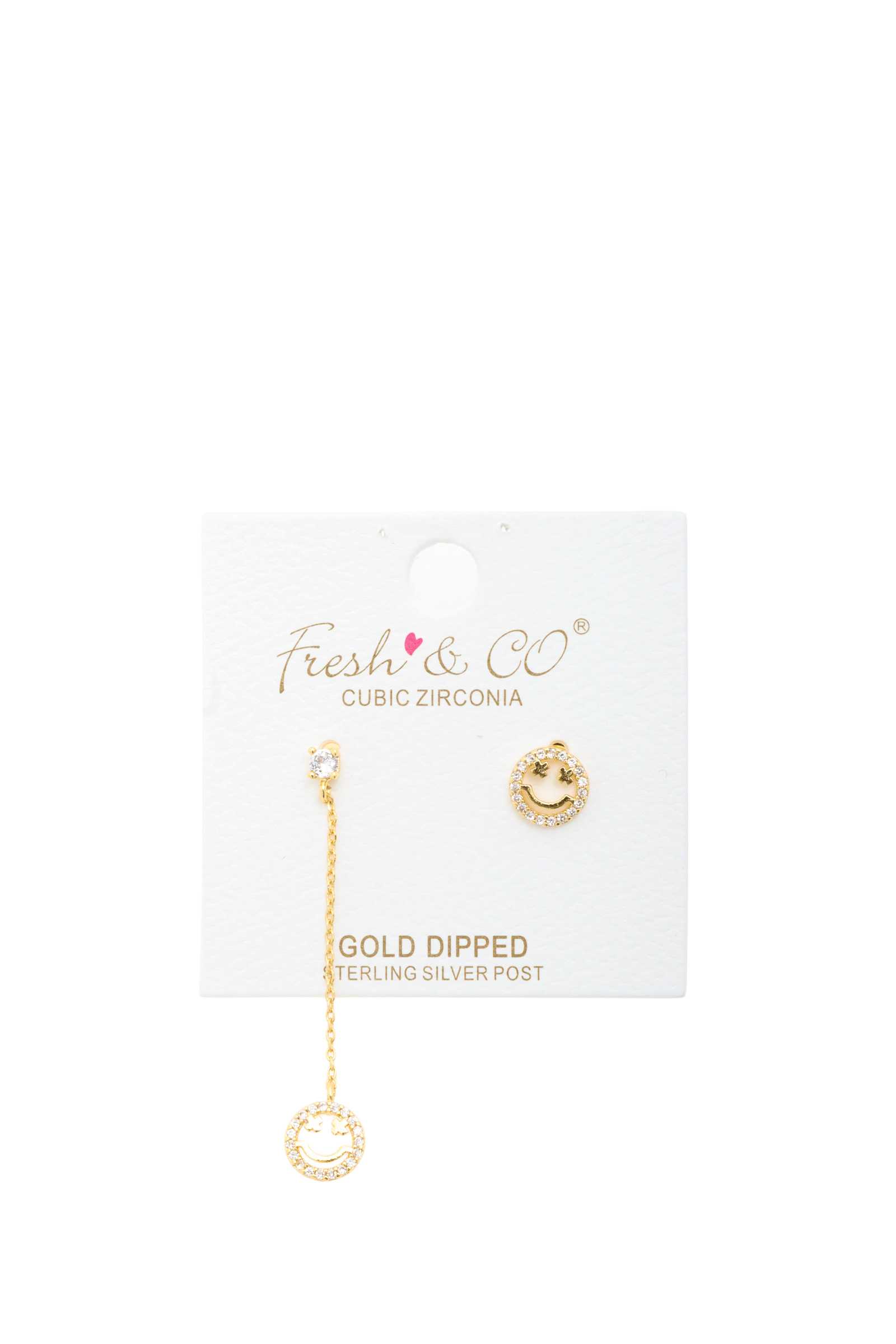Gold Dipped Smiley Face Earrings