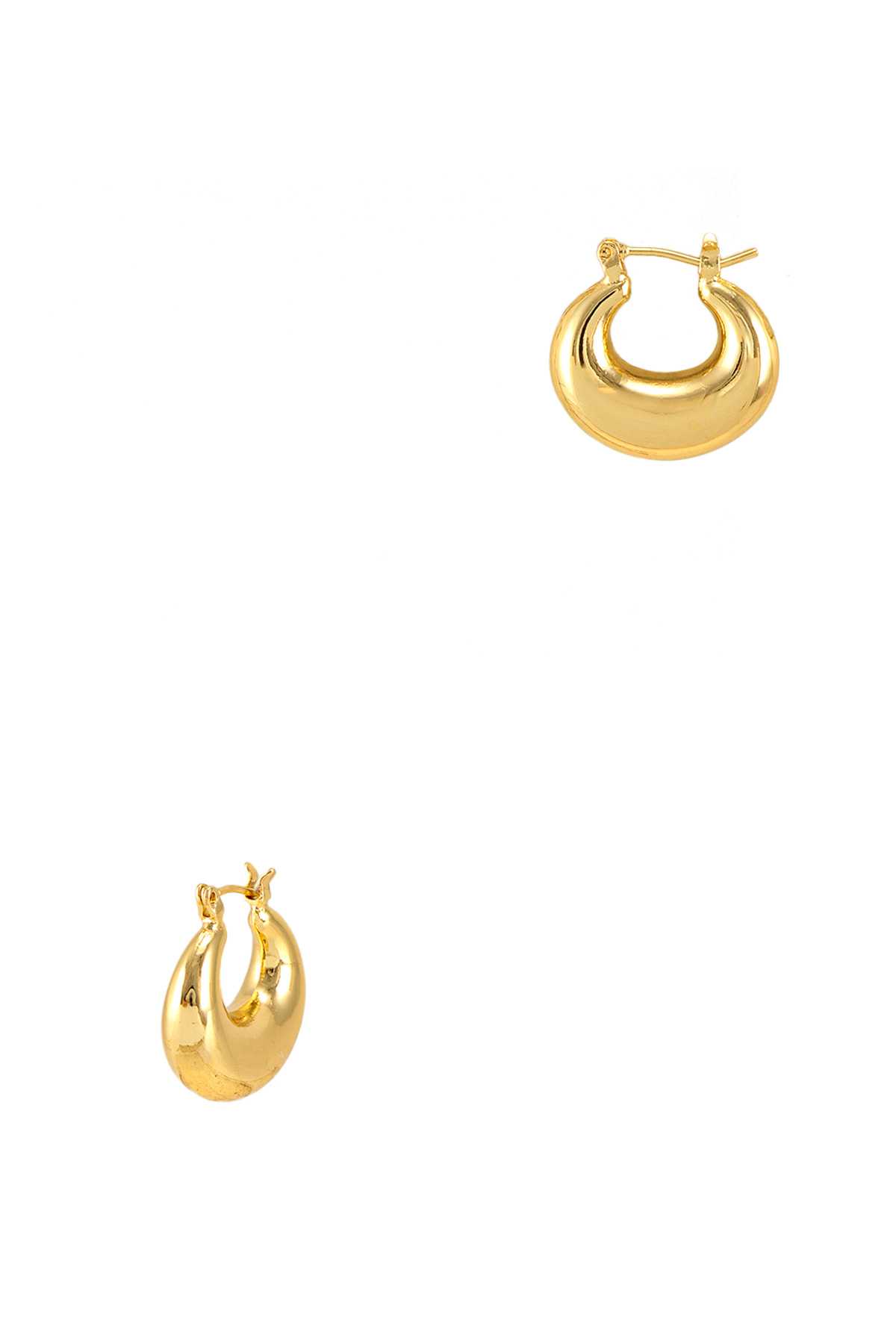GOLD DIPPED Polished Graduated Hoop Earring