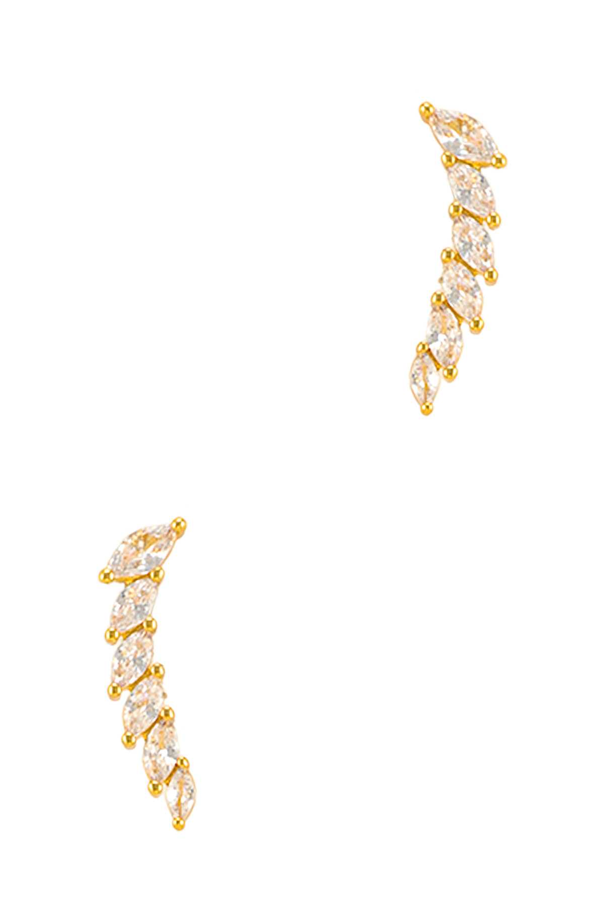 Oval Cubic Gold Dipped Hook Earring