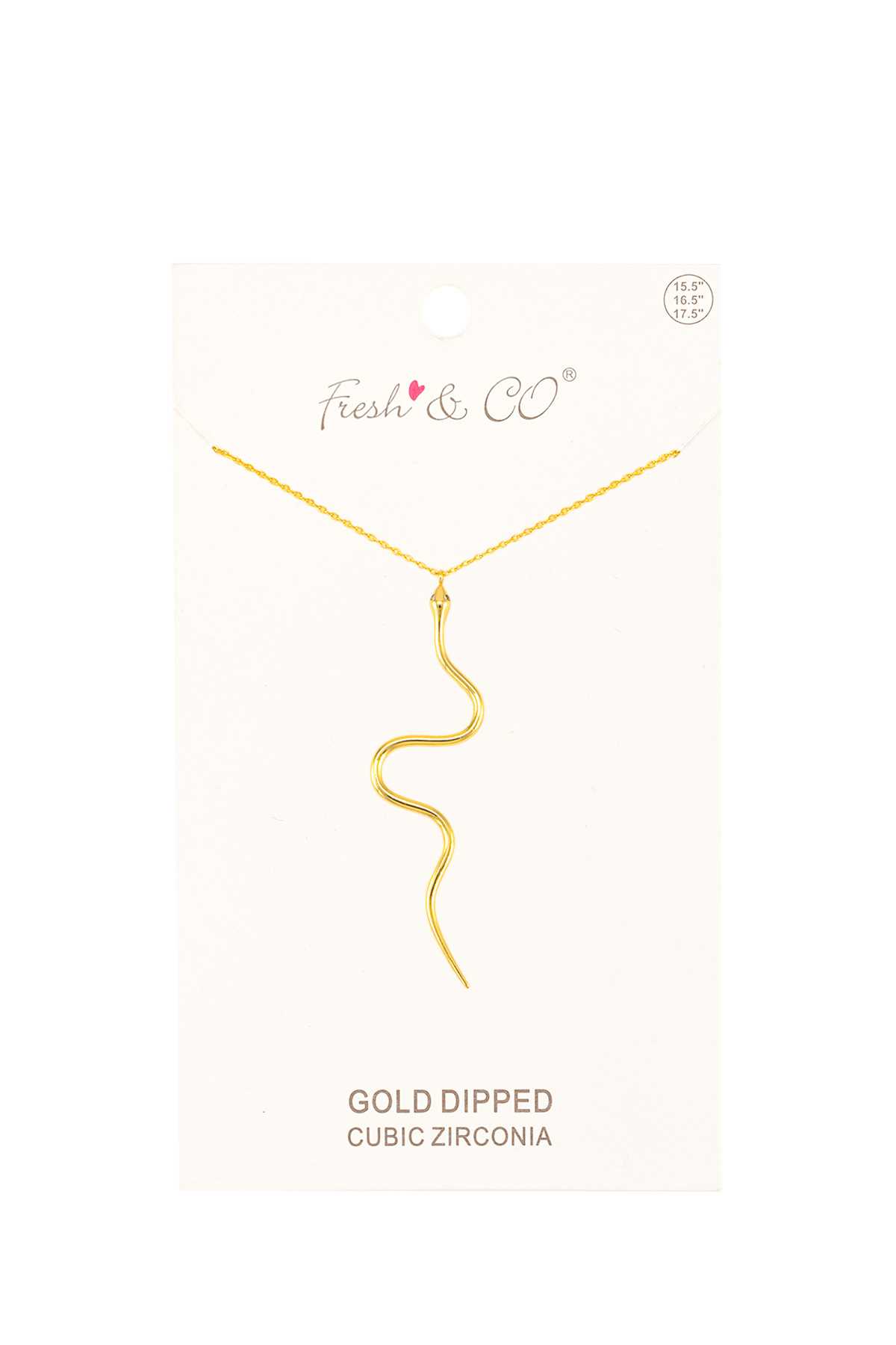 Gold Dipped Metal Snake Pendant Necklace