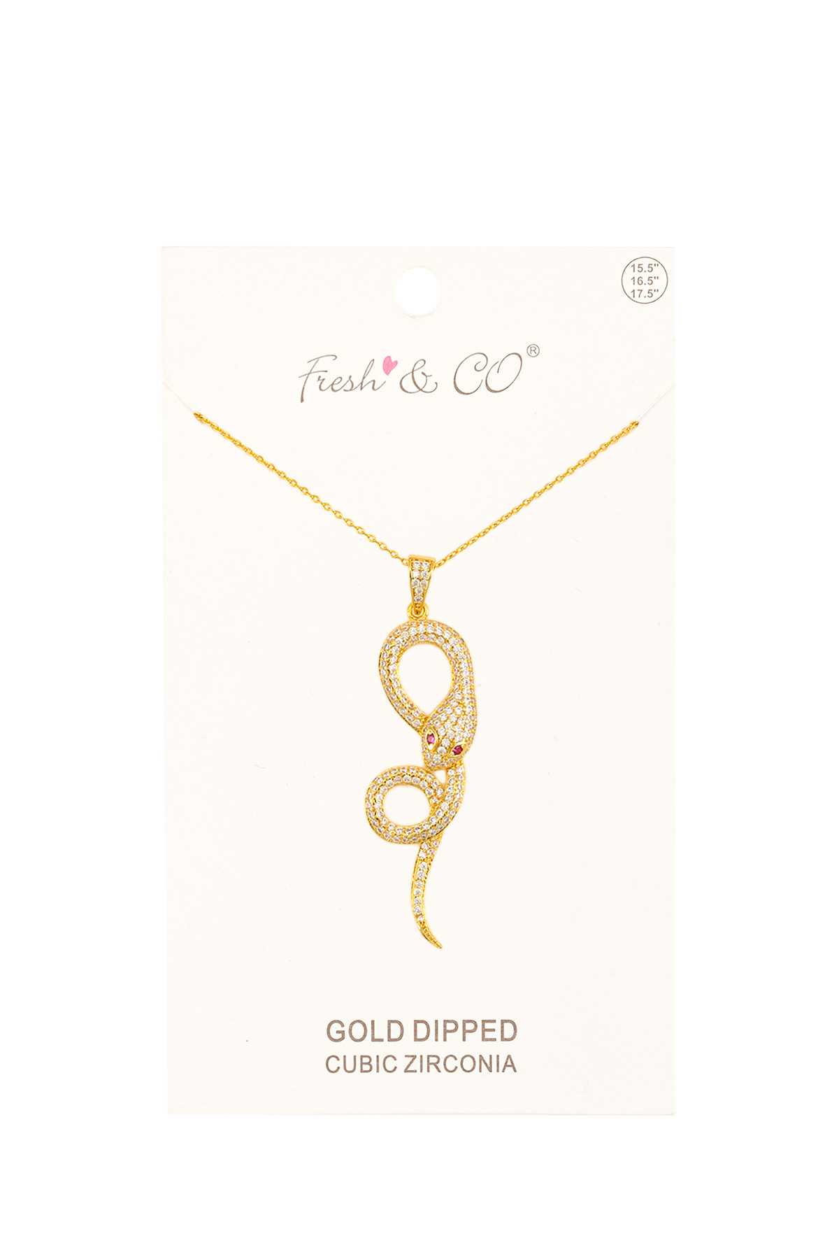 Cubic Curvy Snake Pendant Necklace