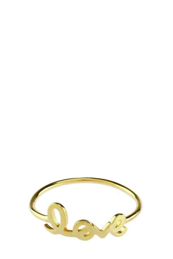 LOVE Initial Charm Ring