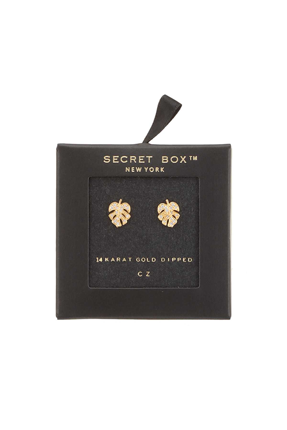Gold Dipped Mostera Stud Earring