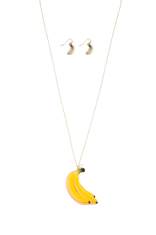 Banana Print Necklace