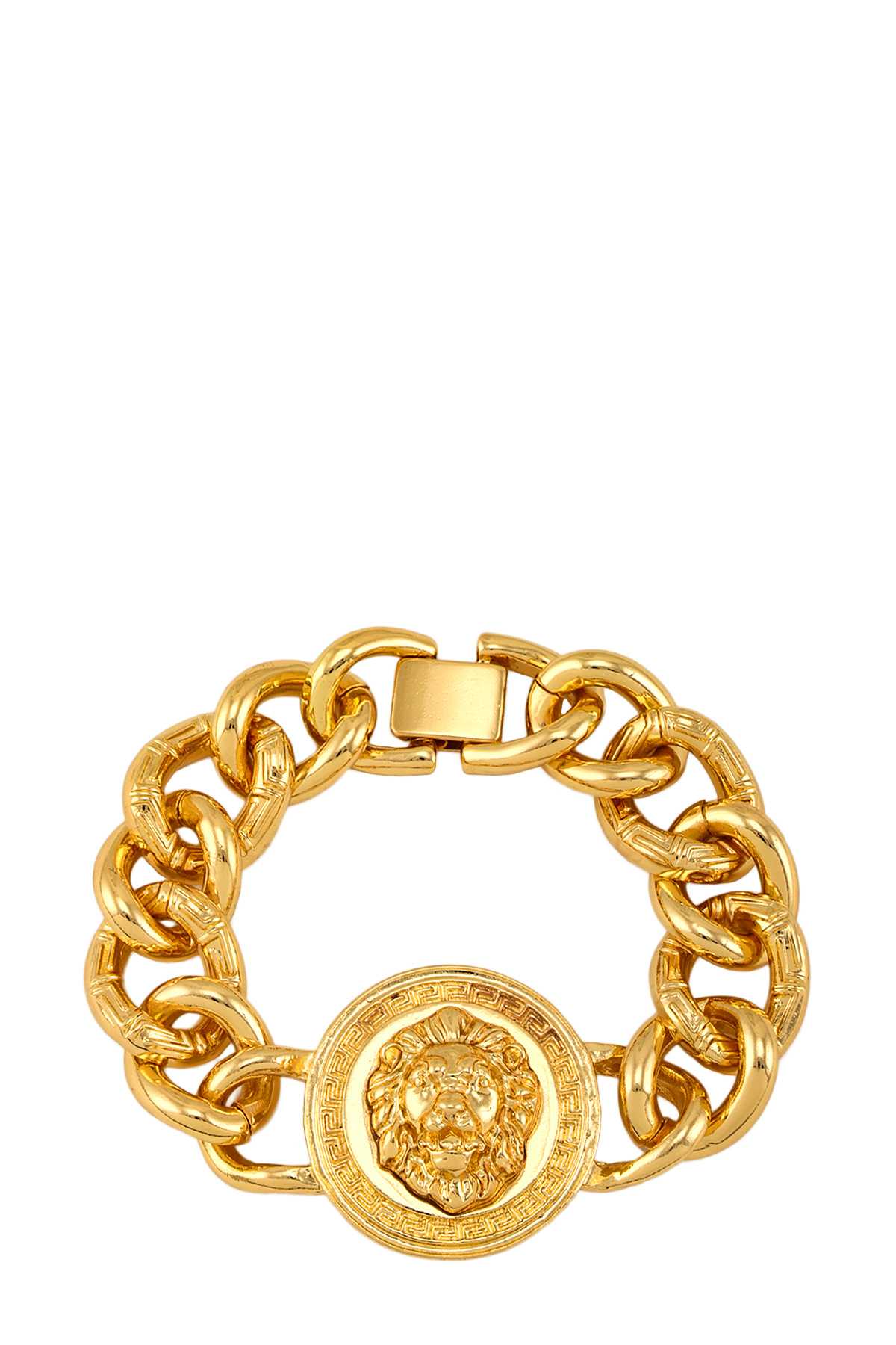 Metal Circle Lion Charm Chain bracelet