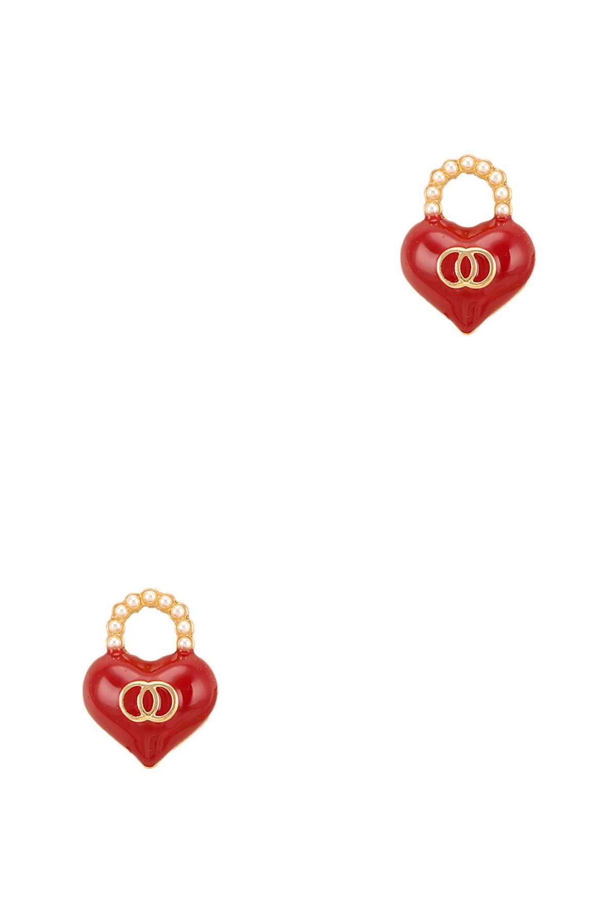 Heart Shape with Double Circle Accent Earring