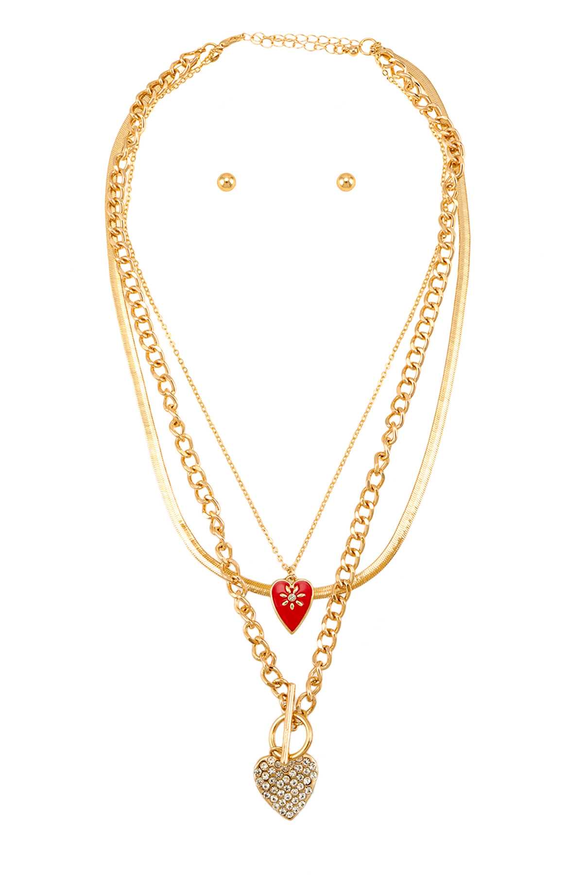 Heart Pendant Chain Layered Necklace