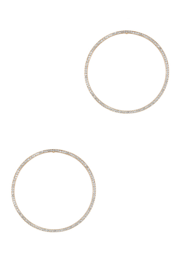 Paved rhinestone big circle earrings