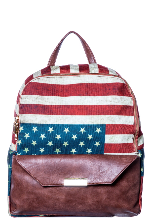 American flag print backpack