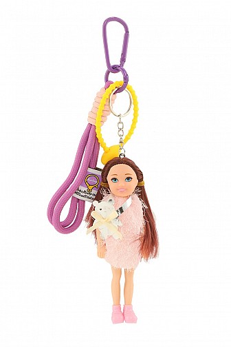 PINK DRESS DOLL CHARM KEY CHAIN