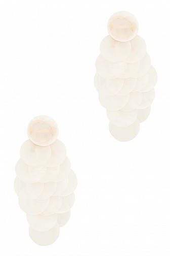 WHITE CASCADING SHELL DROP EARRING