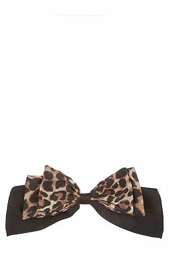 ANIMAL PRINT BIG BOW HAIR CLIP