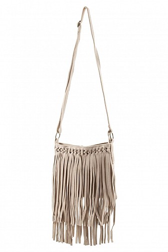 GENUINE LEATHER FRINGE CROSSBODY BAG