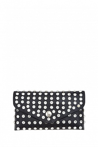 RHINESTONE DECORATED SMALL POUCH BAG