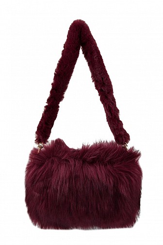 FUR CLUTCH WITH FUR STRAP