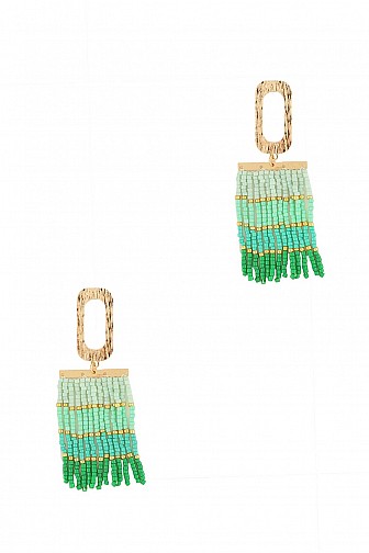 EARRINGS  WITH SEEDBEAD DROP POST 