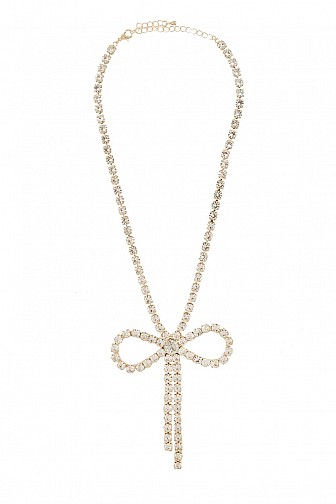 6MM FULL RHINESTONE BOW NECKLACE