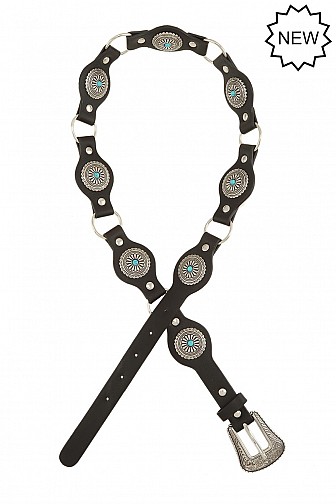 MINI OVAL DISC ACCENT LINKED BUCKLE BELT