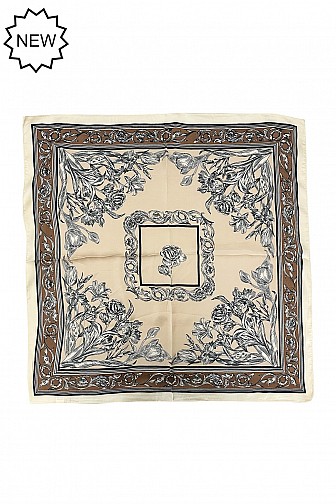 SQUARE UNIQUE FLORAL PRINT BANDANA SCARF