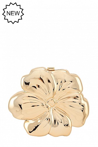 METAL FLOWER SHAPE CLUTCH BAG