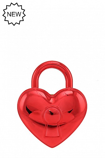 SOLID METAL HEART CLUTCH BAG