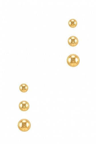 THREE PAIRS BALL STUD EARRING SET