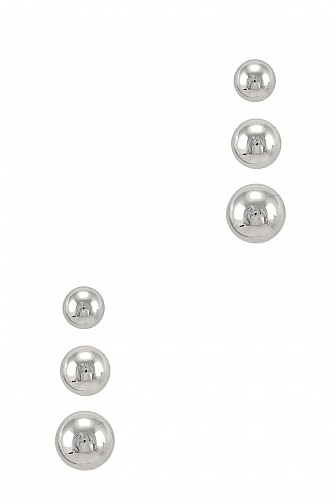 THREE PAIRS METAL BALL STUD EARRING SET