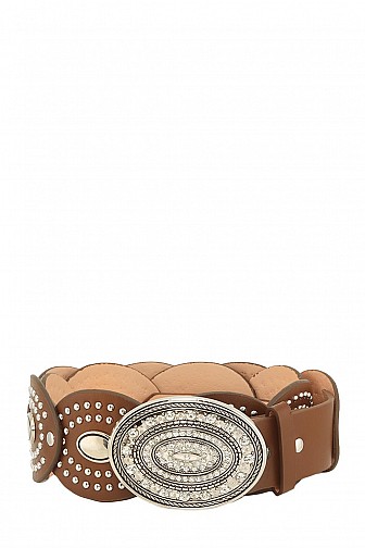 LEATHER WESTERN COWBOY DISC BELT