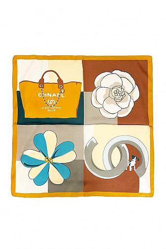 MULTI ''''CC'''' DESIGN PRINTED BANDANA SCARF