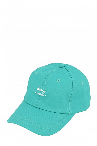 CURSIVE ''DOG MOM'' EMBROIDERY PIGMENT CAP