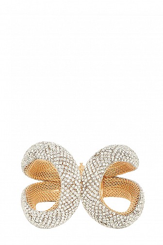 FULL RHINESTONE WIDE CURVE CUFF BRACELET