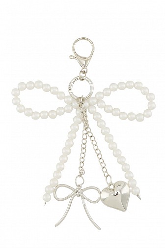 BOW HEART CHARM KEY CHAIN