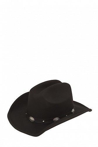 WESTERN DISC STRAP FELT COWBOY HAT