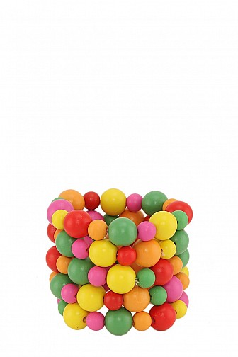 5 PIECES WOOD BEAD STRETCH BRACELET