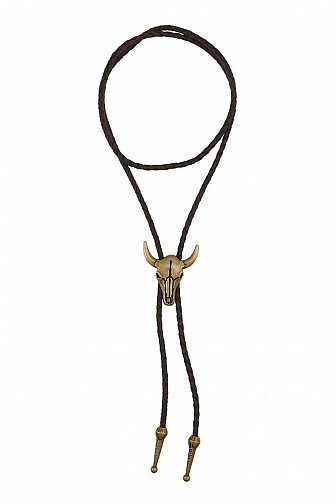 WESTERN BULL HEAD BOLO TIE RETRO NECKLACE